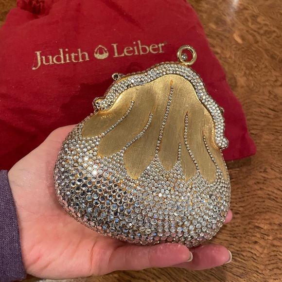 JUDITH LEIBER RARE “Chatelaine” Vintage Antique Gold Diamond Drop Shape Purse - Picture 4 of 13